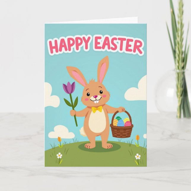 Faux Gold Bunny Springtime Card Karte (Vorderseite)