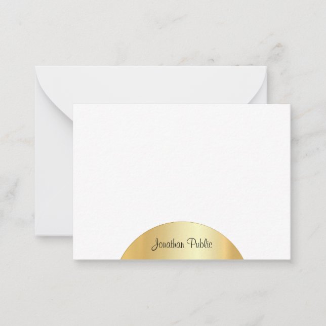 Faux Gold Calligraphie Monogramme Élégant Modèle (Devant)