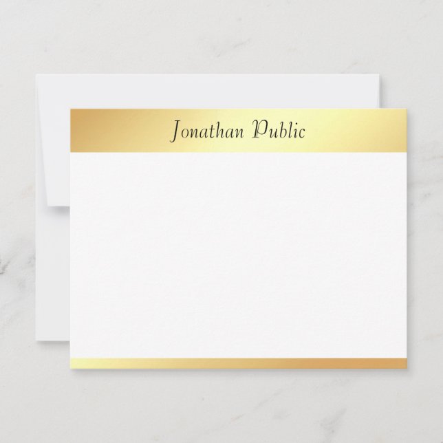 Faux Gold Calligraphie Script Modèle Moderne (Devant)