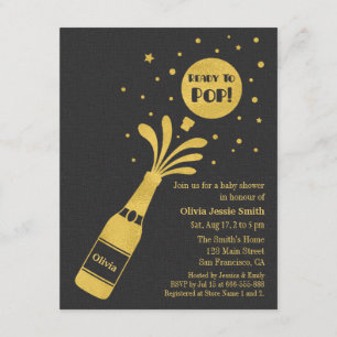 Faux Gold Champagner Fertig zum Platzen Baby Showe Einladung