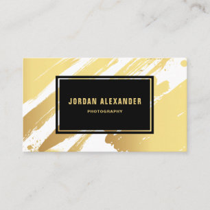 Faux Gold Foil Brushstrokies Carte de visite moder