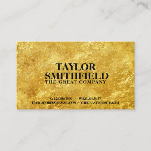 Faux Gold Foil Carte de visite