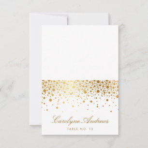 Faux Gold Foil Confetti Dots Élégante Carte Place 