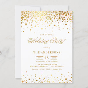 Faux Gold Foil Confetti Fête Invitation