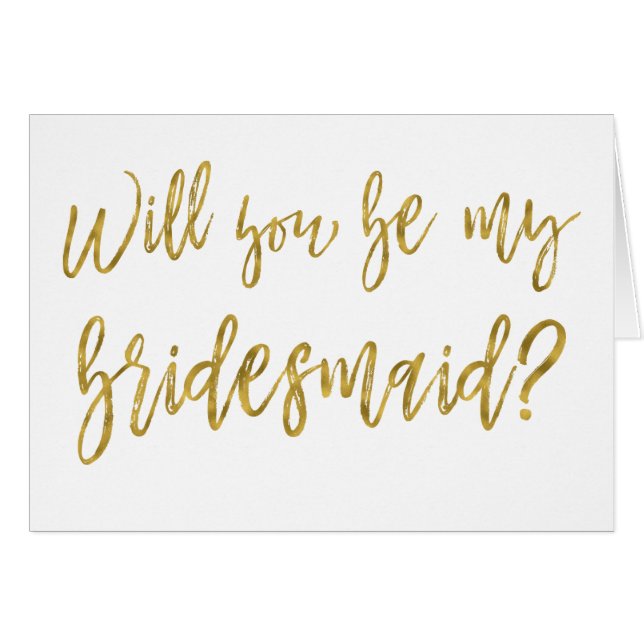 Faux Gold Foil Mariage Bridesmaid (Devant horizontal)