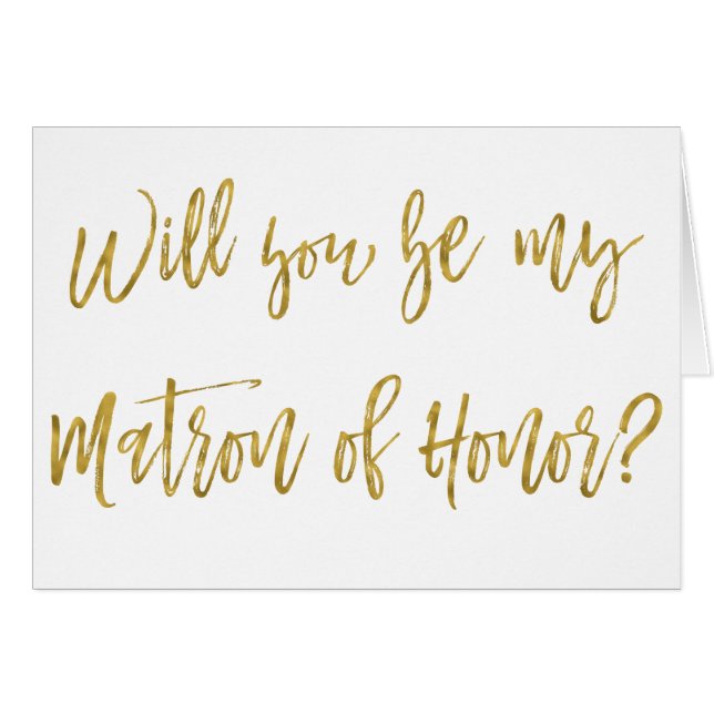 Faux Gold Foil Mariage Matron d'honneur (Devant horizontal)