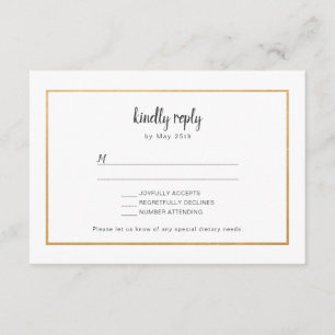 Faux Gold Foil mariage RSVP