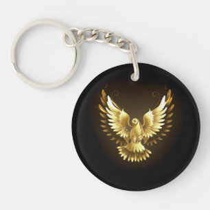 Faux Gold Foil Peace Dove en noir