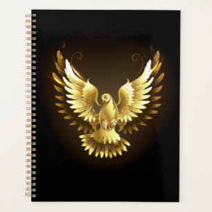 Faux Gold Foil Peace Dove en noir