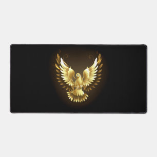 Faux Gold Foil Peace Dove en noir