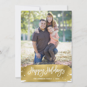 Faux Gold Foil Photo Carte de fin de année One Pic