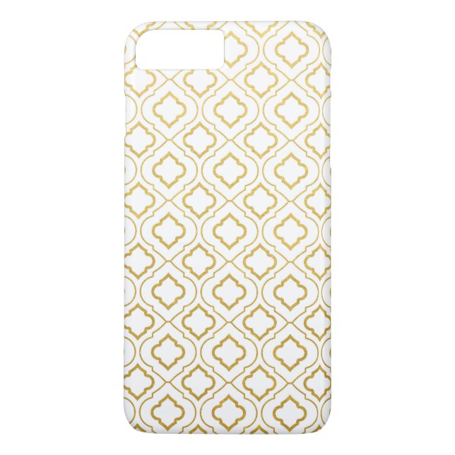 Faux Gold Foil Quatrefoil iPhone 7 Plus Coque (Dos)
