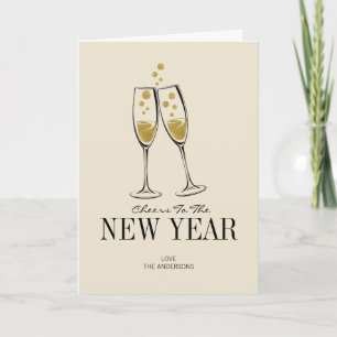 Faux Gold Foil salue la carte de voeux du Nouvel A
