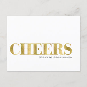 Faux Gold Foil salue la carte postale du Nouvel An