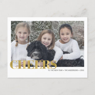 Faux Gold Foil salue la carte postale photo du Nou