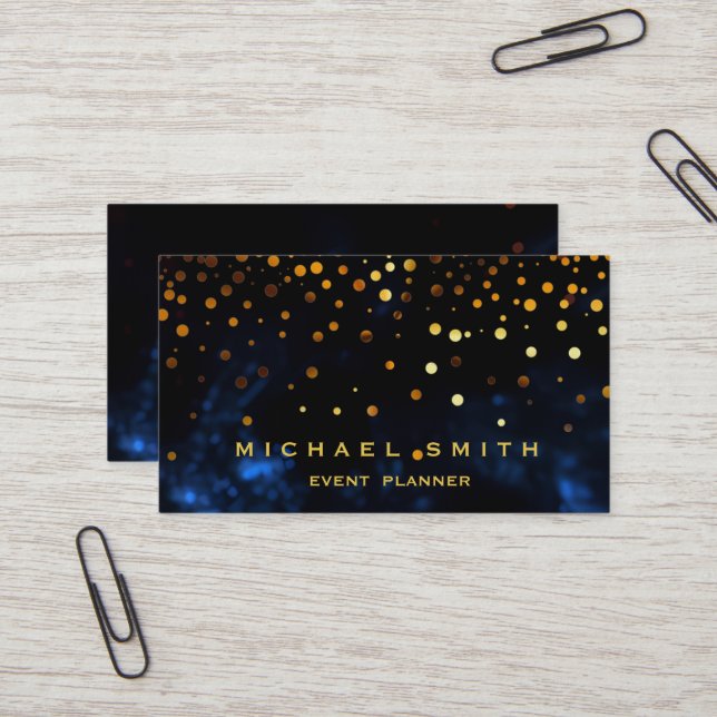 Faux Gold Foil Subtle Parties scintillant Carte de (Devant/Arrière en situation)