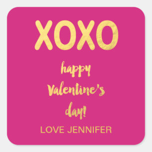 Faux Gold Foil XOXO Sticker pour la Saint-Valent