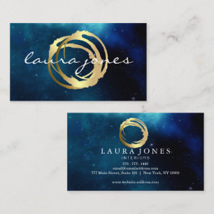 Faux-Gold-gemalter Kreis-Designer Visitenkarte