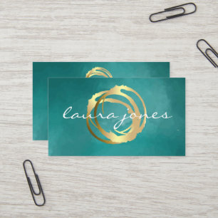 Faux-Gold-gemalter Kreis-Designer Visitenkarte