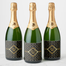 FAUX Gold Geometrisches Muster mit Monogramm auf S