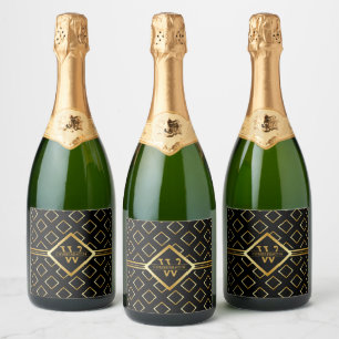 FAUX Gold Geometrisches Muster mit Monogramm auf S