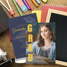 Faux Gold GRAD Photo Class 2026 Graduation Party