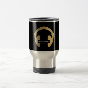 Faux Gold Headphone DJ Mug