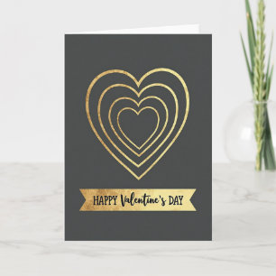 Faux-Gold-Herzen Valentinstagskarte Karte