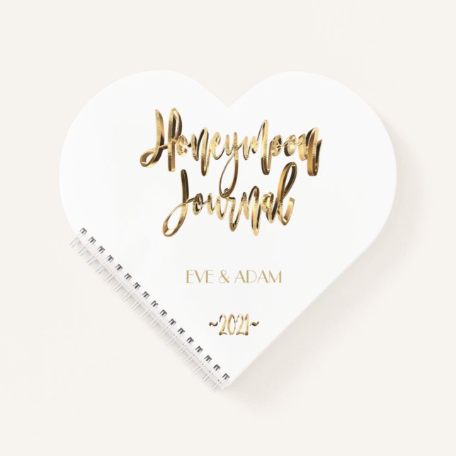 Faux Gold Lettering Elegant Honeymoon Journal 2021 (Devant)
