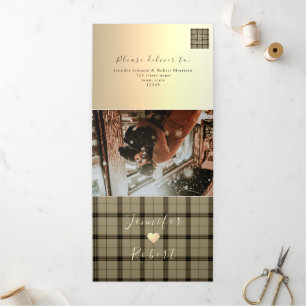 Faux Gold Mariage hiver Tri-Fold Invitation