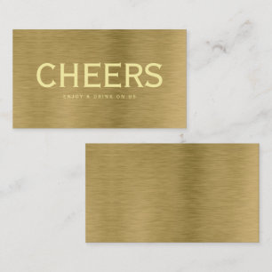 Faux-Gold-Metal-Textur Kostenloser Getränke-Ticket Begleitkarte