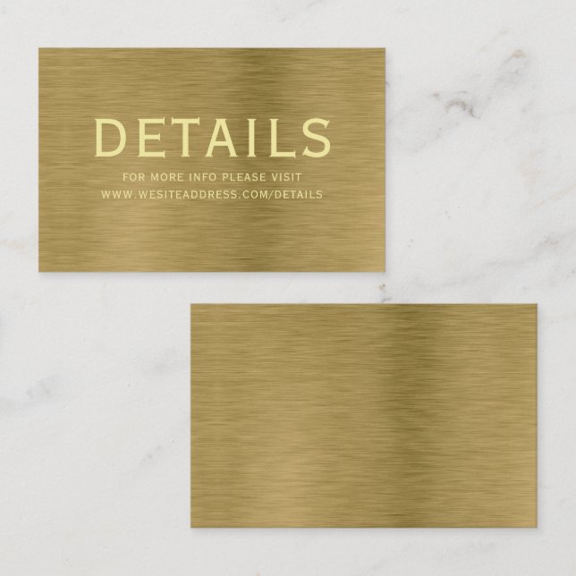 Faux Gold Metal Texture Détails Carte de boîtier (Devant / Derrière)