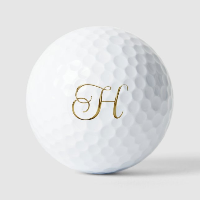 Faux Gold Metall Monogramm H Golfball (Vorderseite)