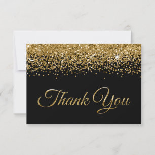 Faux Gold Metallic Folie Schrift Süße 16 Dankeskarte