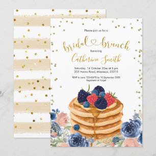 Faux Gold Pancake Bridal Brunch Invitation