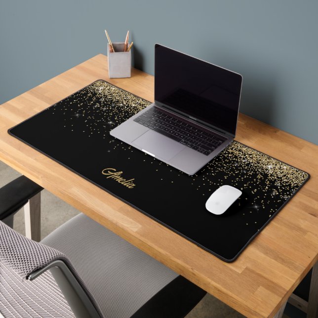 Faux Gold Parties scintillant/Arrière - plan noir/ (Bureau 2)