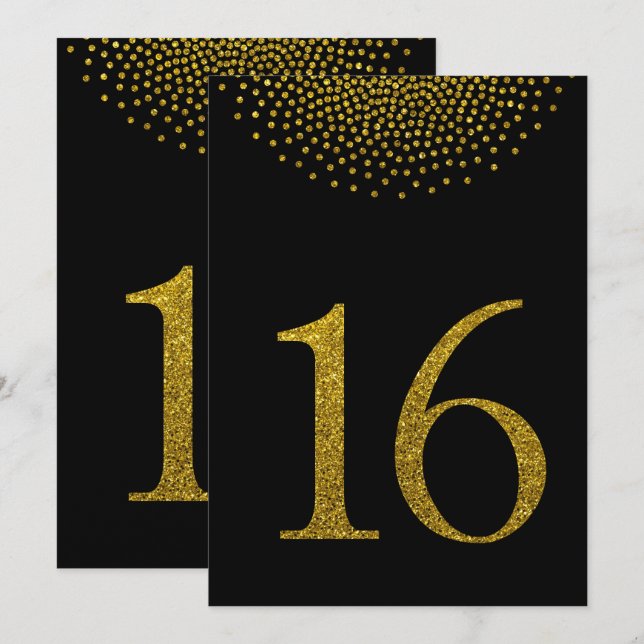 Faux Gold Parties scintillant sur la carte de numé (Devant / Derrière)
