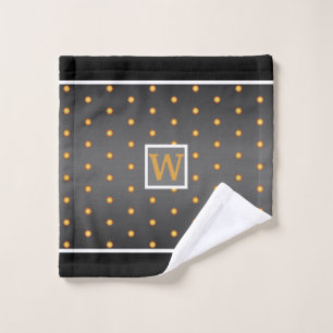 Faux-Gold-Punkte auf grauem Farbverlauf Badhandtuch Set