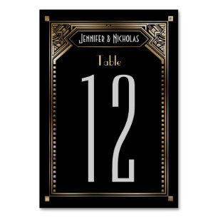 Faux Gold Shaded Gatsby Art Déco Numéro de table