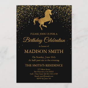 Faux Gold Unicorn Invitation Anniversaire
