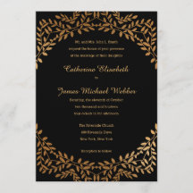 Faux Gold Wedding Invitation hébergée par les pare