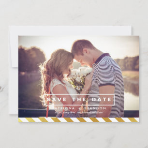 FAUX GOLDFOLIE-FOTO SAVE-THE-DATE-ANKÜNDIGUNG SAVE THE DATE