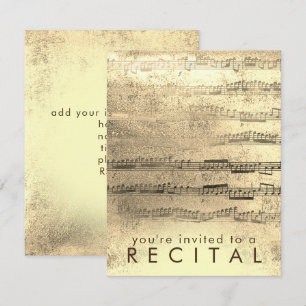FAUX Goldfolie Musikrezital Einladung