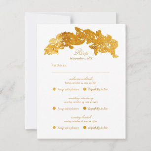 Faux Goldfolie Romantische Barock-Mehrfachveransta RSVP Karte
