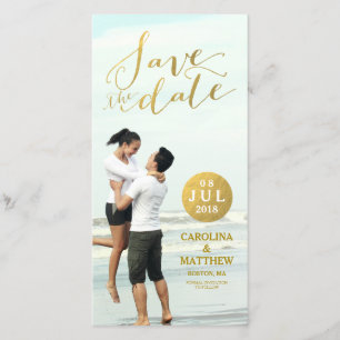 Faux-Goldfolien-Glamour Foto-Karte zum Speichern Save The Date