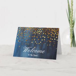 Faux-Goldfolien-Konfetti Elegante Funken Willkomme Karte