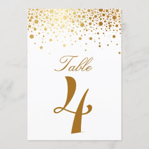 Faux-Goldfolien-Konfetti Elegante Tischnummernkart Einladung