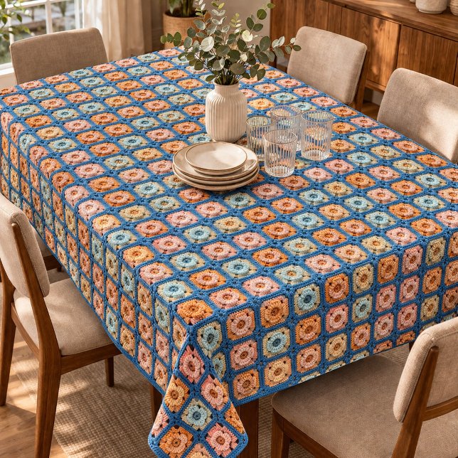 Faux Granny Square Häkelmuster  Tischdecke (Von Creator hochgeladen)