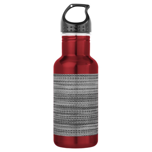 Faux Gray Fabric Water Bottle Edelstahlflasche (Vorderseite)