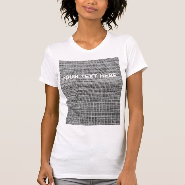 Faux Grey Fabric T-Shirt Votre Texte (Devant)